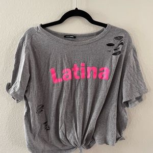 Fashion Nova “Latina” ripped tee